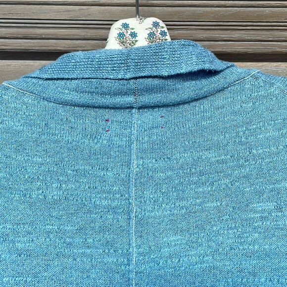LABEL + thread blue long knit cardigan sweater size medium - Picture 5 of 10